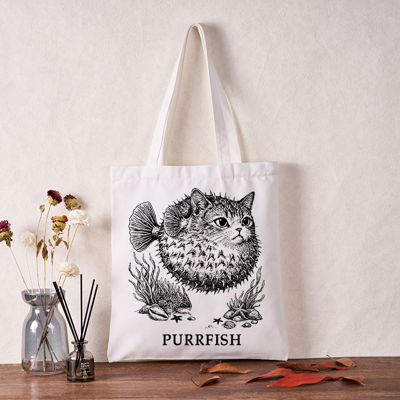Tokyo-Tiger Spiky Puffer With Cute Cat Head Tote Bag
