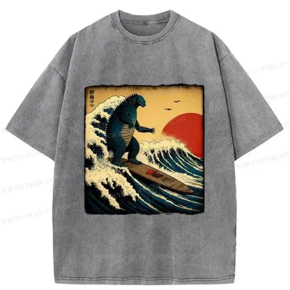 Tokyo-Tiger The Great Wave Washed T-Shirt