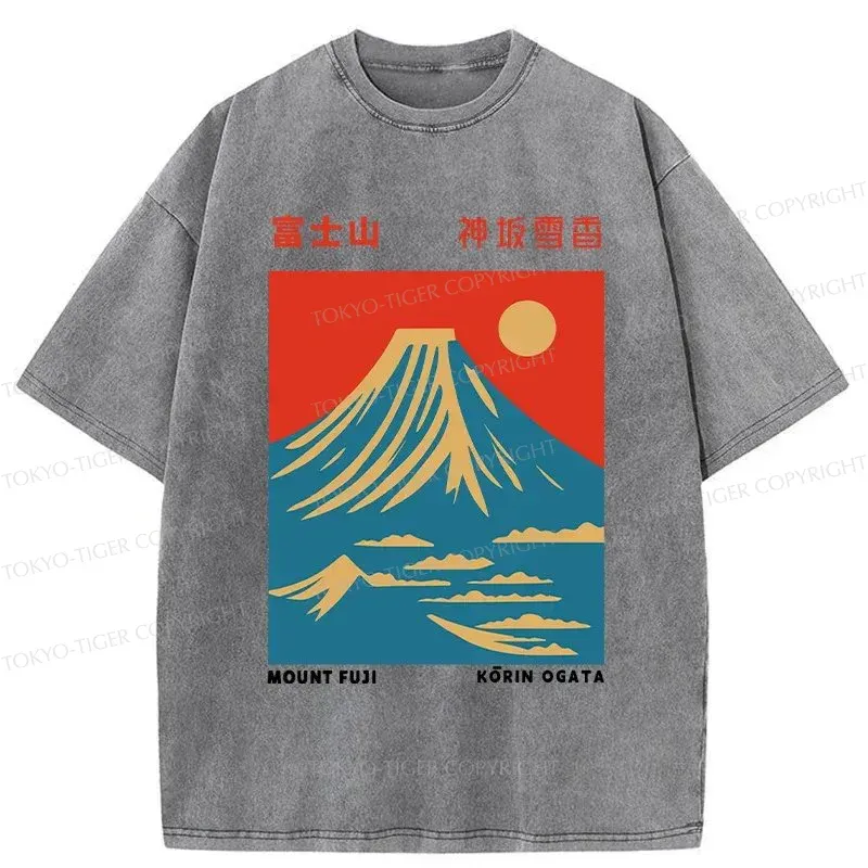 Tokyo-Tiger Mount Fuji Vintage Washed T-Shirt