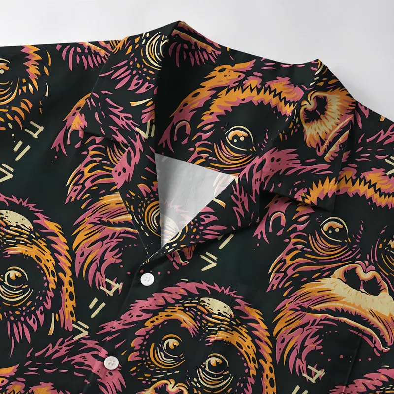 Tokyo-Tiger Mischievous Monkey Aloha Hawaiian Shirt