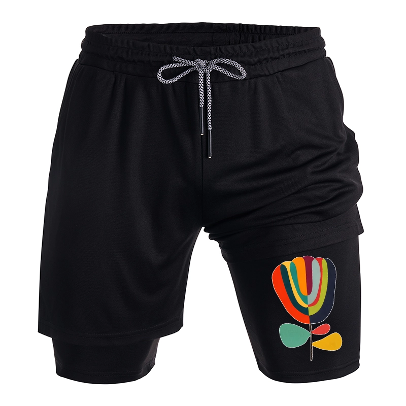 Tokyo-Tiger Colorful Flower Minimalist Print Training Shorts