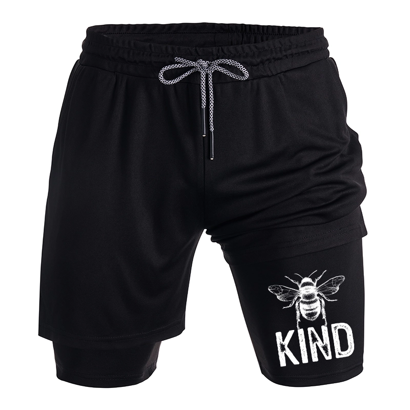 Tokyo-Tiger Minimalist Bee Kind Illustration Training Shorts
