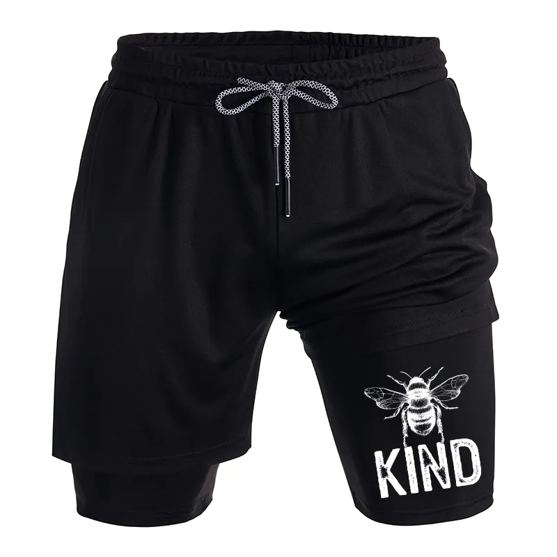 Tokyo-Tiger Minimalist Bee Kind Illustration Training Shorts