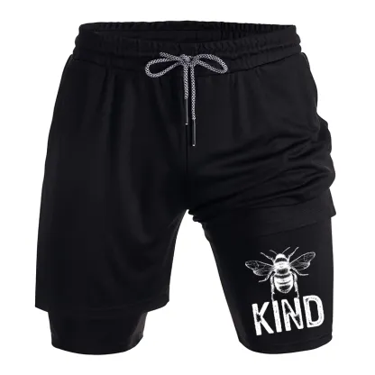 Tokyo-Tiger Minimalist Bee Kind Illustration Training Shorts