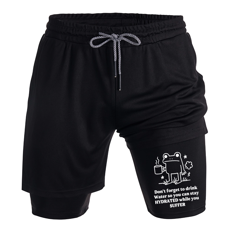 Tokyo-Tiger Frog Says Drink Water Training Shorts