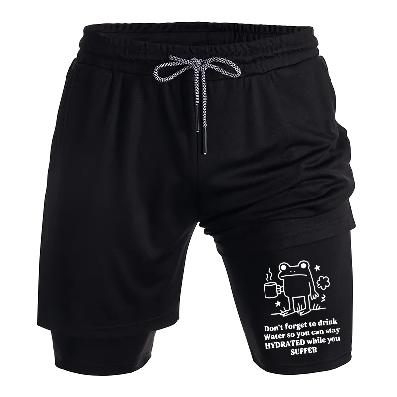 Tokyo-Tiger Frog Says Drink Water Training Shorts