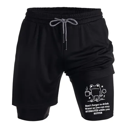 Tokyo-Tiger Frog Says Drink Water Training Shorts