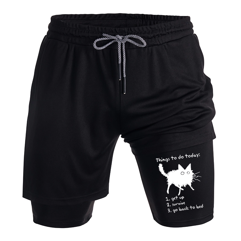 Tokyo-Tiger Lazy Cat Survive Day Funny Meme Training Shorts