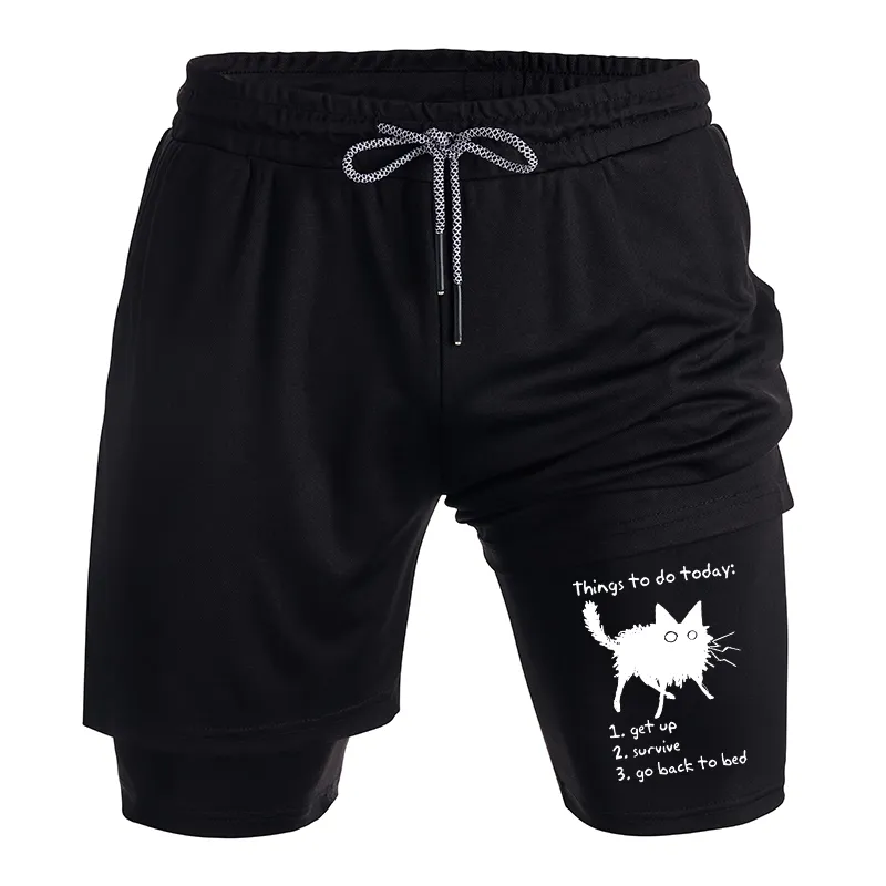 Tokyo-Tiger Lazy Cat Survive Day Funny Meme Training Shorts