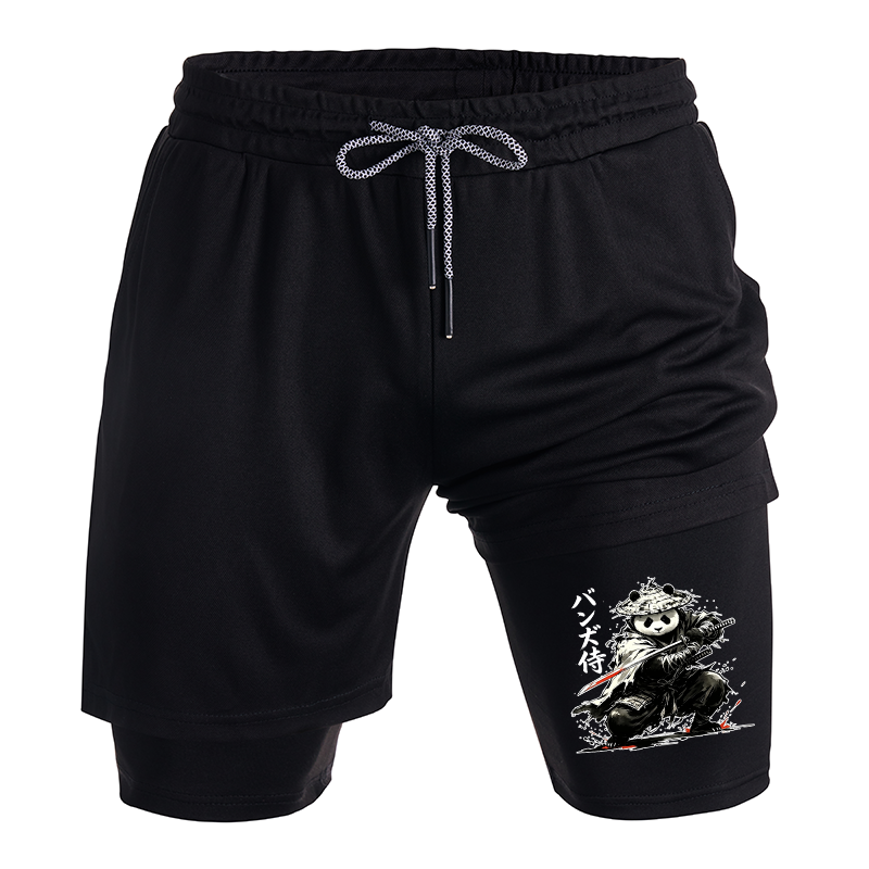 Tokyo-Tiger Panda Samurai Warrior Training Shorts