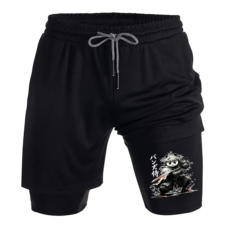 Tokyo-Tiger Panda Samurai Warrior Training Shorts