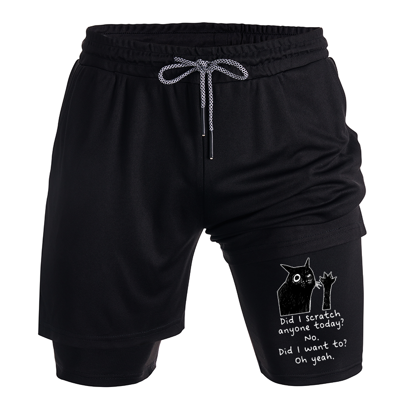 Tokyo-Tiger Black Cat Scratches People Training Shorts