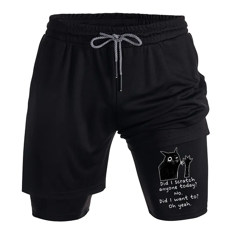 Tokyo-Tiger Black Cat Scratches People Training Shorts