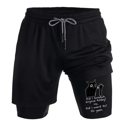 Tokyo-Tiger Black Cat Scratches People Training Shorts