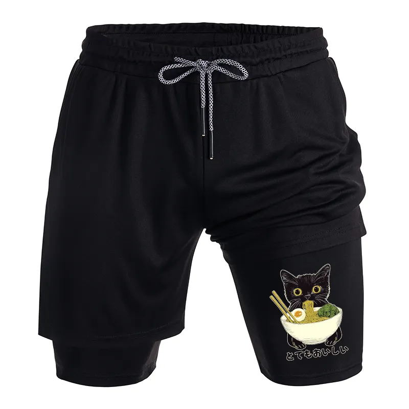 Tokyo-Tiger Ramen Lover Cute Cat Training Shorts
