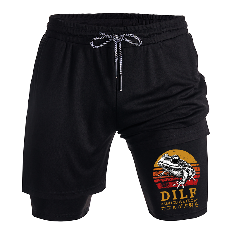 Tokyo-Tiger Funny Frog Lover Training Shorts