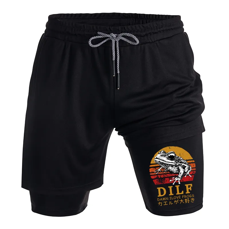 Tokyo-Tiger Funny Frog Lover Training Shorts
