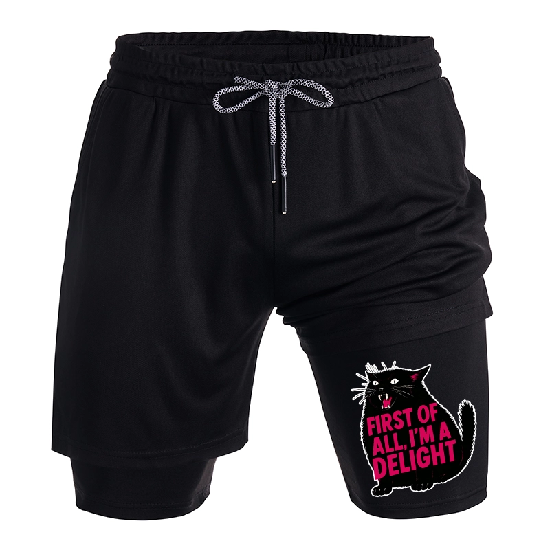 Tokyo-Tiger Roaring Black Cat Training Shorts