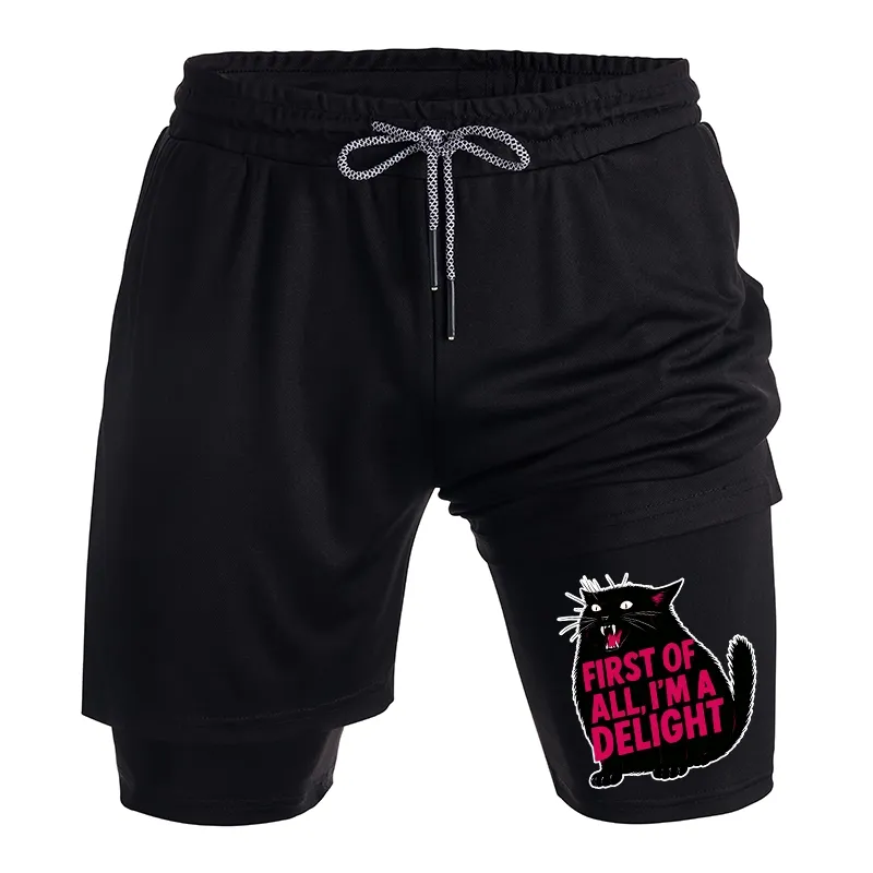 Tokyo-Tiger Roaring Black Cat Training Shorts