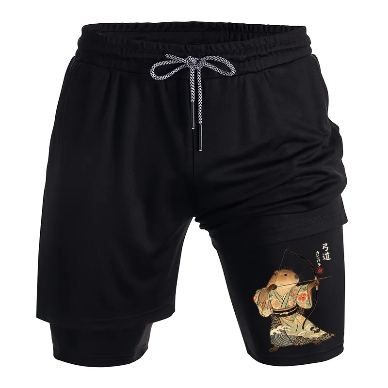 Tokyo-Tiger Capybara Archery Training Shorts
