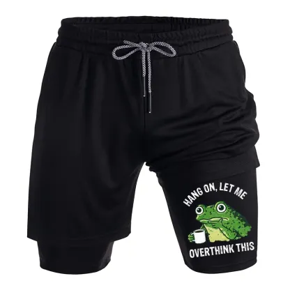 Tokyo-Tiger Overthinking Frog With Coffee Training Shorts