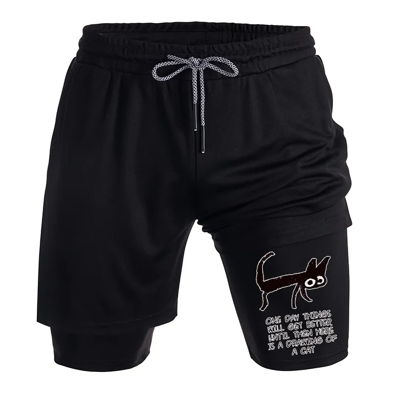 Tokyo-Tiger Cat Cheer Up Drawing Training Shorts