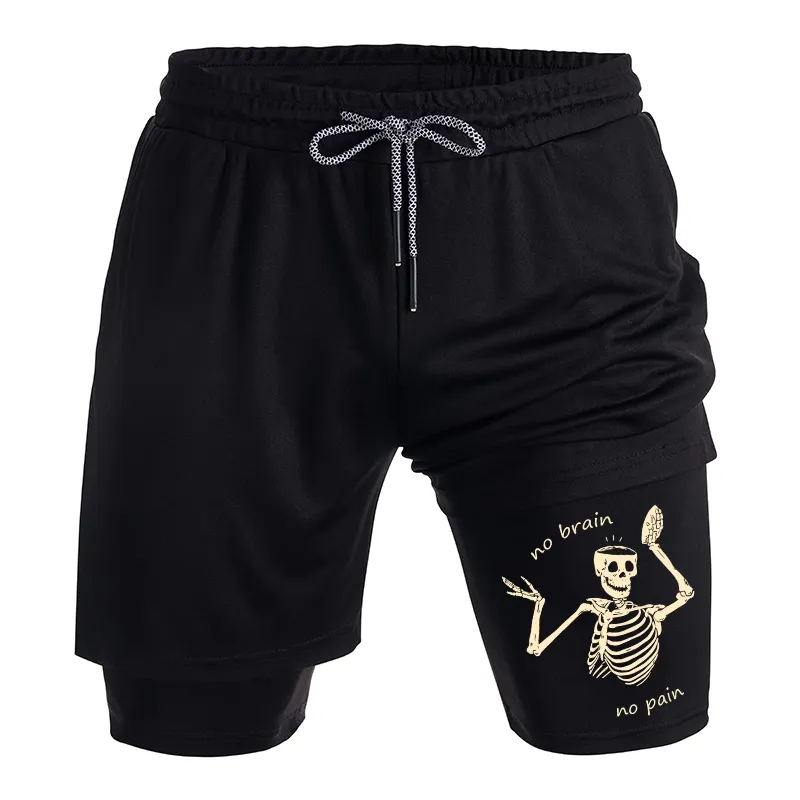 Tokyo-Tiger Skeletons Feel No Pain Training Shorts