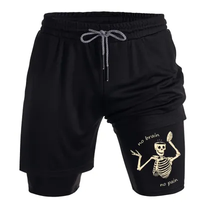 Tokyo-Tiger Skeletons Feel No Pain Training Shorts