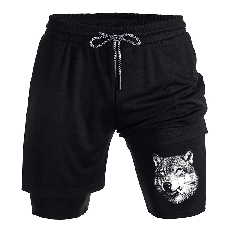 Tokyo-Tiger Cool Wolf Meme Bad Decisions Pending Training Shorts