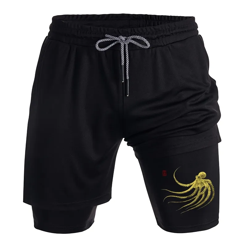 Tokyo-Tiger Retro Octopus Japanese Training Shorts