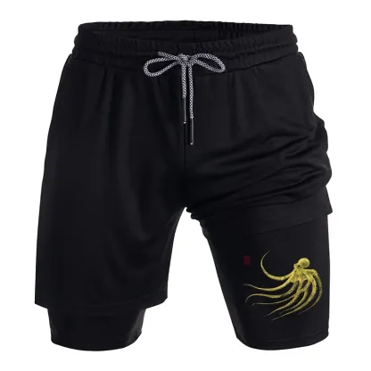 Tokyo-Tiger Retro Octopus Japanese Training Shorts