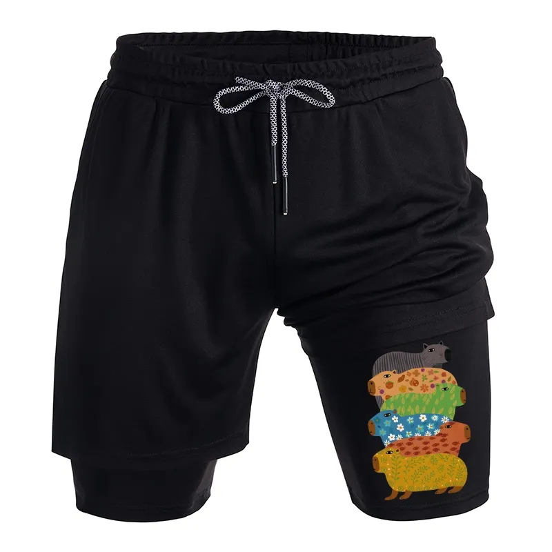 Tokyo-Tiger Colorful Capybaras Training Shorts