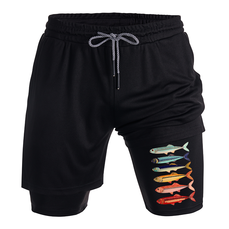 Tokyo-Tiger Colorful Fish Stack Training Shorts