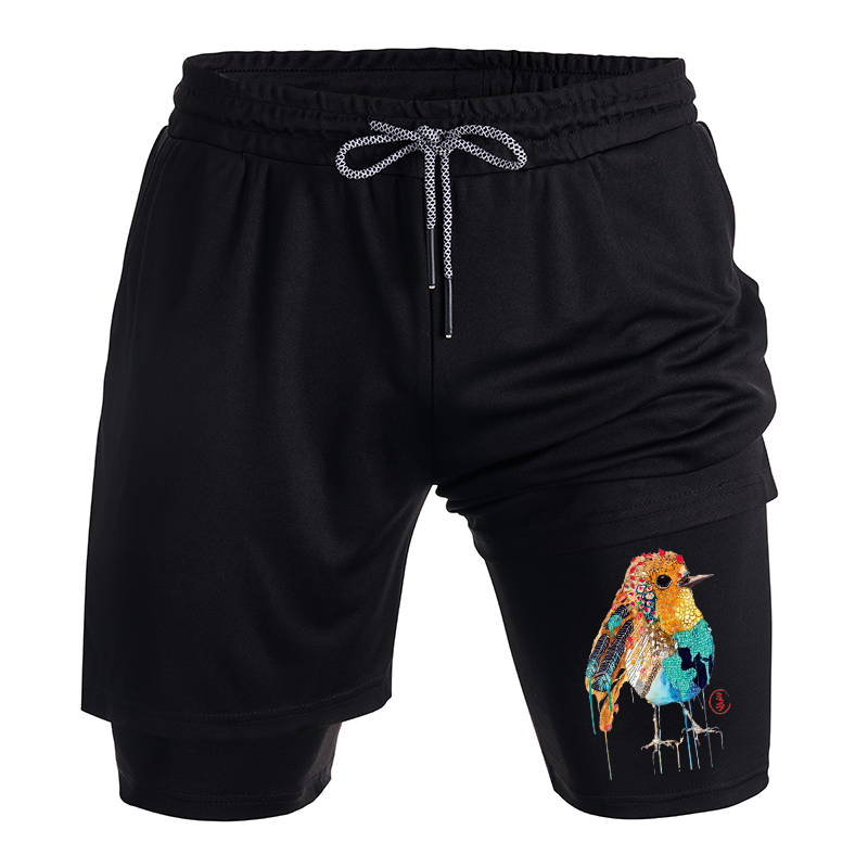 Tokyo-Tiger Sparkly Wild Bird Training Shorts