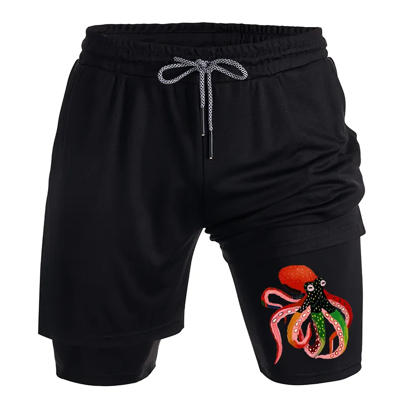 Tokyo-Tiger Colorful Octopus Art Training Shorts