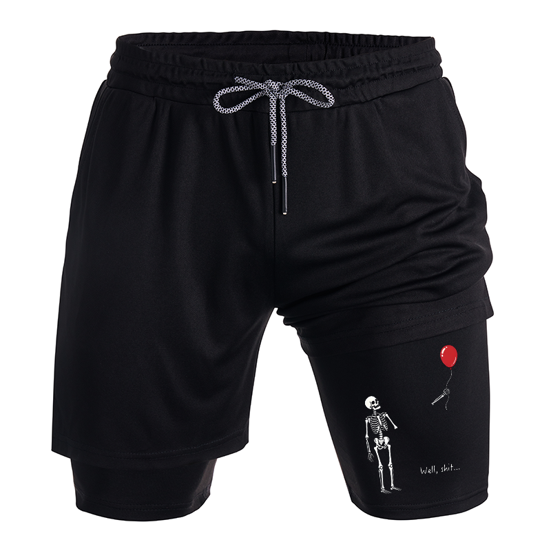 Tokyo-Tiger Skeleton Balloon Meme Training Shorts