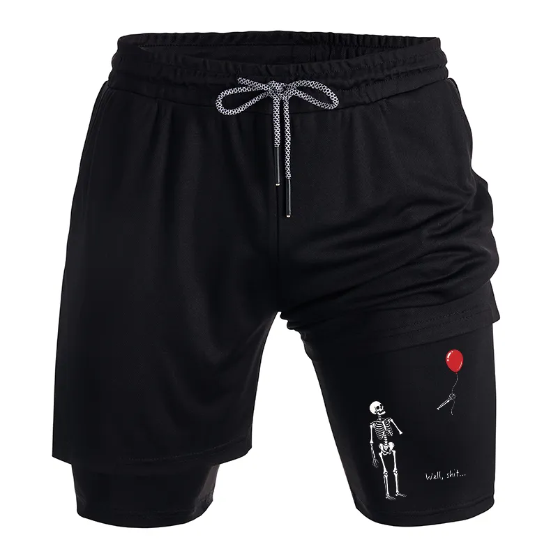 Tokyo-Tiger Skeleton Balloon Meme Training Shorts