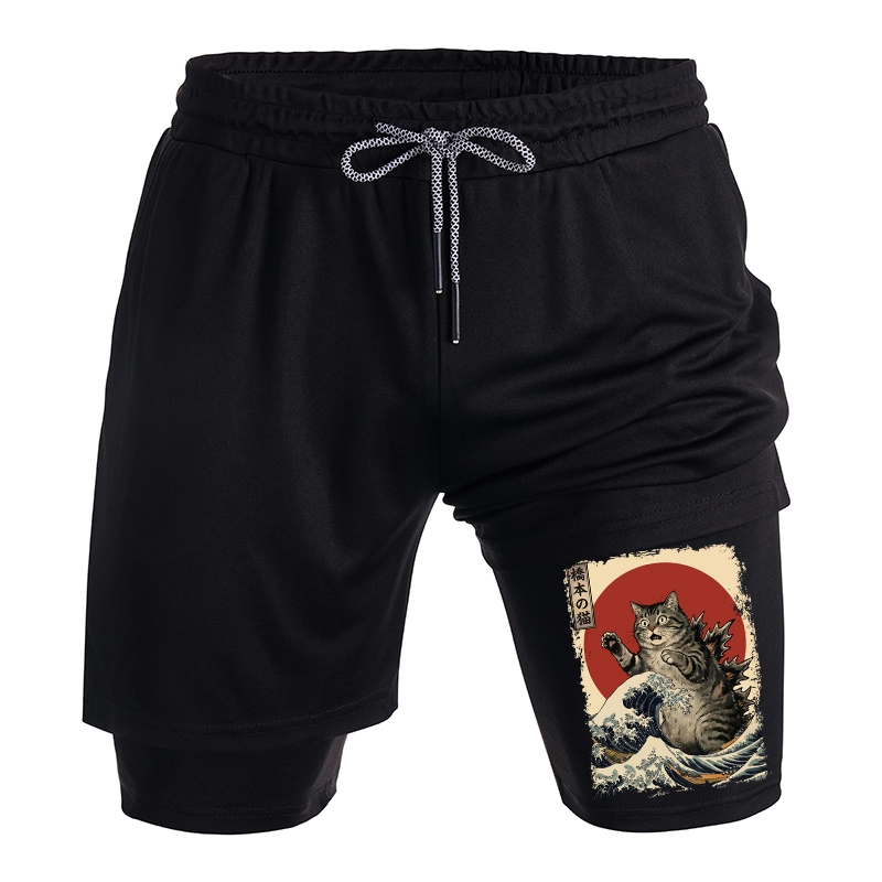 Tokyo-Tiger Catzilla Is Causing Destruction Training Shorts