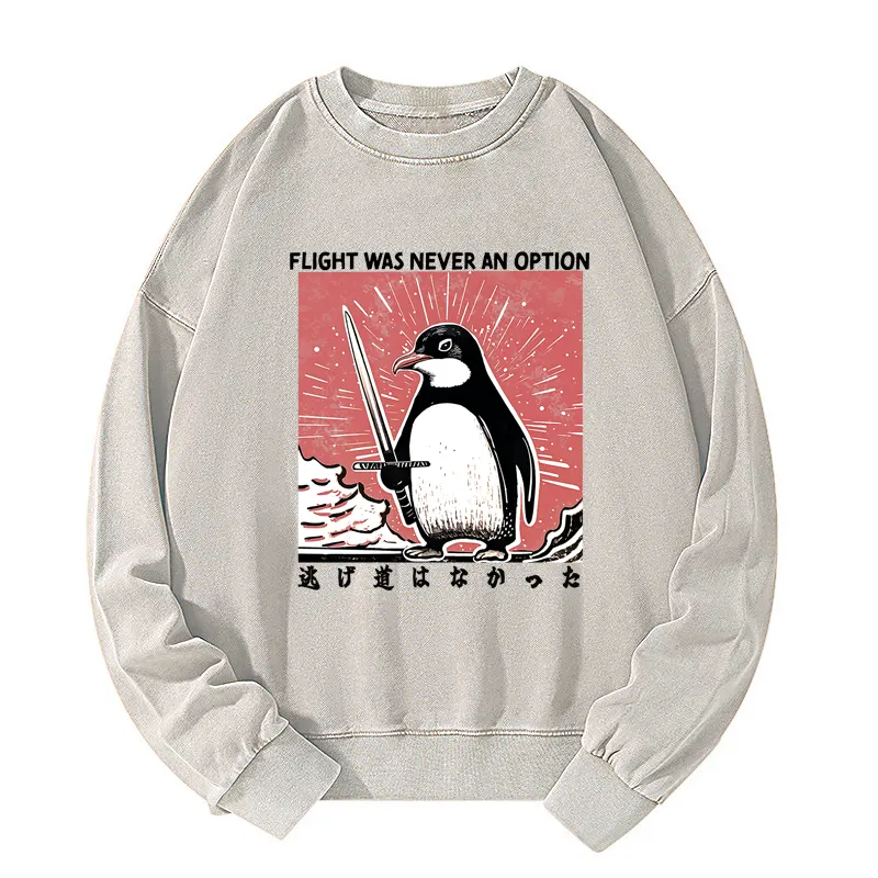 Tokyo-Tiger Fighting Penguin Washed Sweatshirt
