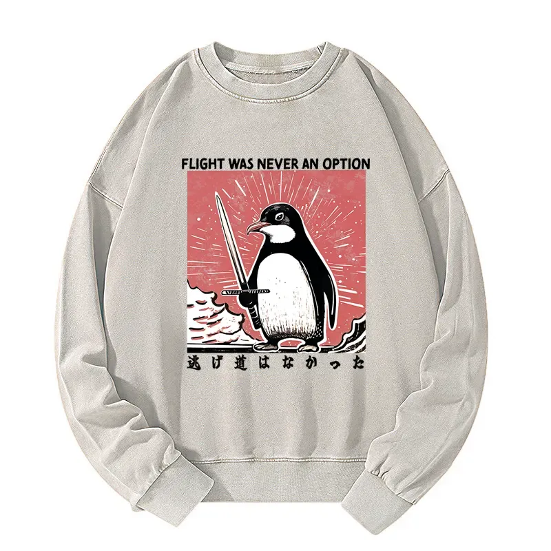 Tokyo-Tiger Fighting Penguin Washed Sweatshirt
