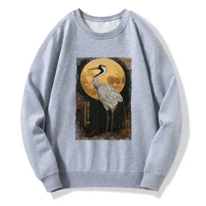 Tokyo-Tiger Vintage Japanese Crane Kanji Classic Sweatshirt