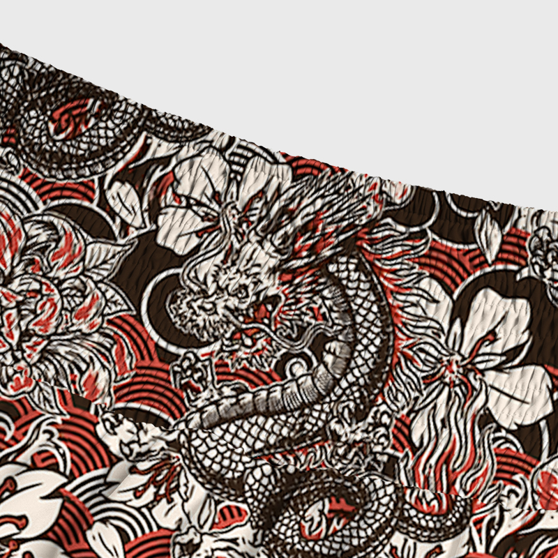 Tokyo-Tiger Japanese Retro Dragon Maxi Skirt