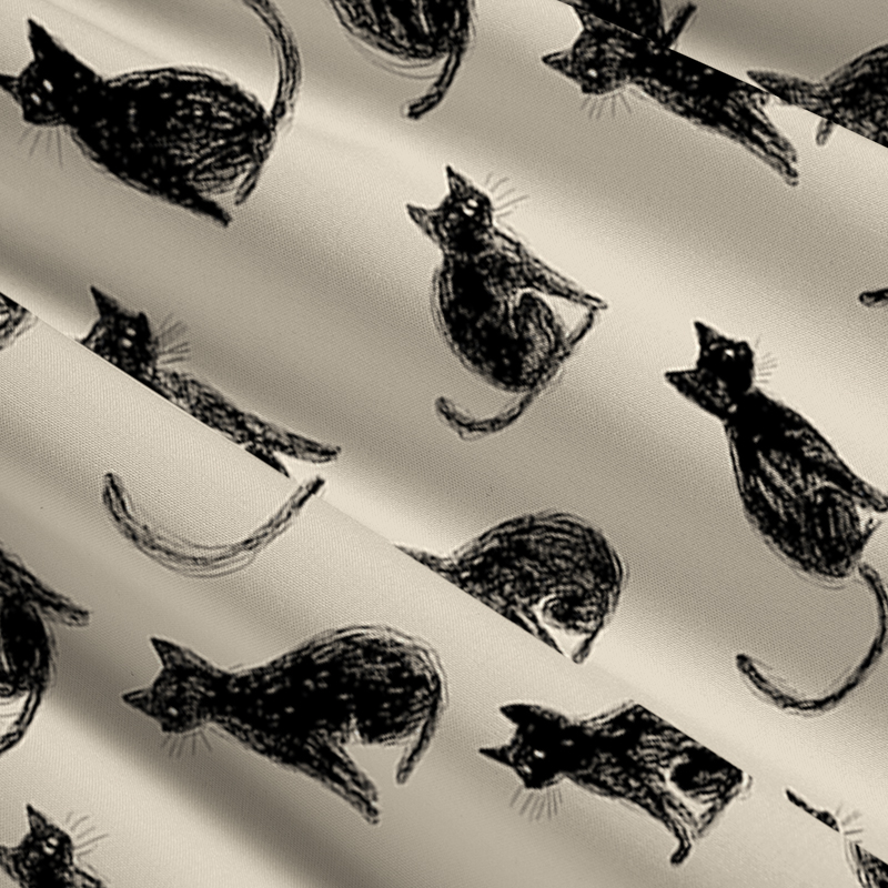 Tokyo-Tiger Black Cat Beige Maxi Skirt
