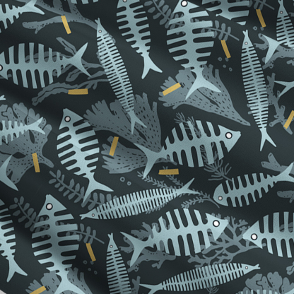 Tokyo-Tiger Marine Fish Bones Maxi Skirt