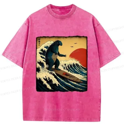 Tokyo-Tiger The Great Wave Washed T-Shirt