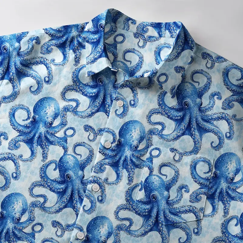 Tokyo-Tiger Oceanic Octopus Button-up Shirt