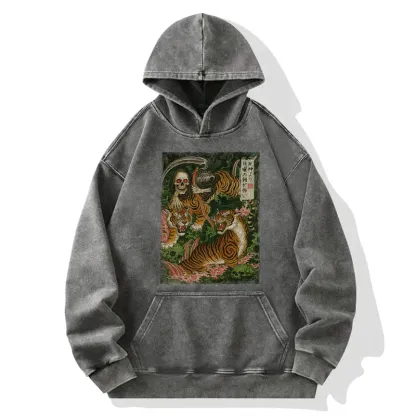Tokyo-Tiger Death God And Tiger Washed Hoodie