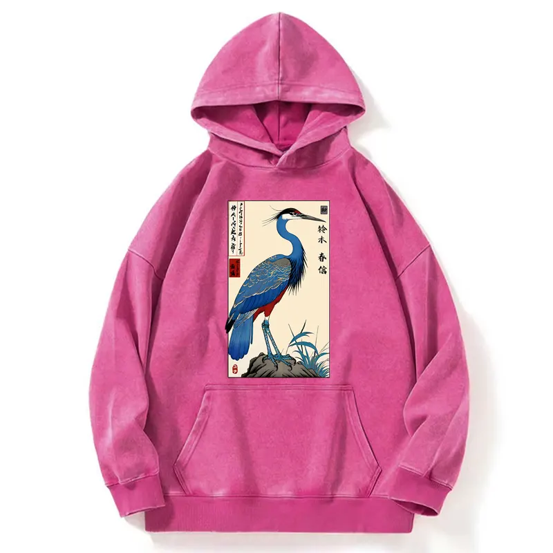 Tokyo-Tiger Colorful Crane Washed Hoodie
