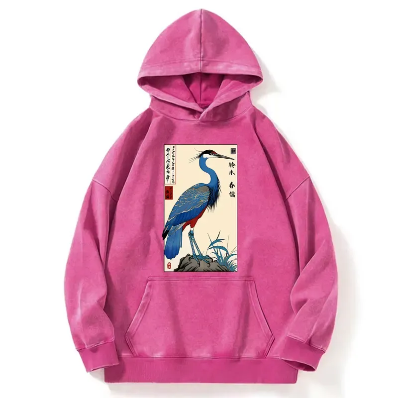 Tokyo-Tiger Colorful Crane Washed Hoodie