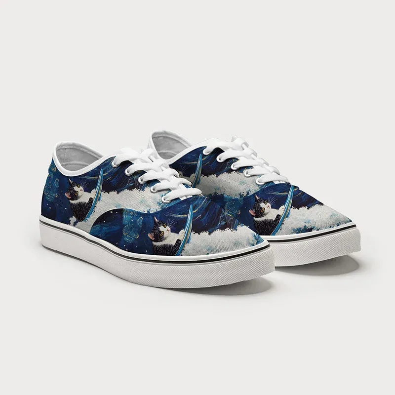 Tokyo-Tiger The Great Wave Off Cat Canvas Shoes